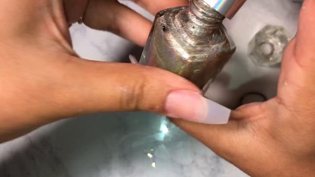 Acrylic Nails Soak Off And Full Set With Chrome, Glitter And Bling| Nail Tutorial ✨💅🏾🤗 смотреть онлайн
