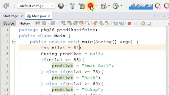 Java 26 - Program Predikat Nilai dengan If Else pada Java - Tutorial Java Netbeans Indonesia смотреть онлайн