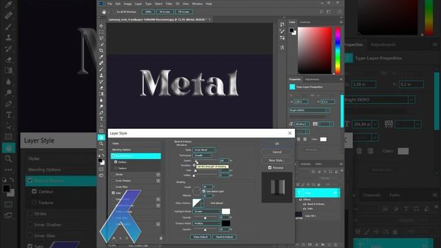 3D Chrome effect in photoshop смотреть онлайн