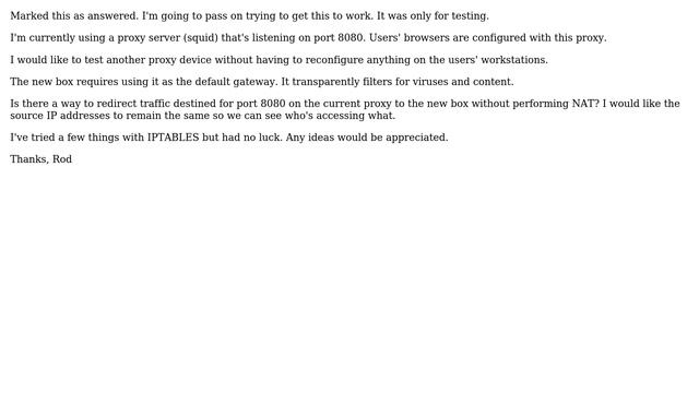 Unix & Linux: Redirect PROXY traffic to test box using IPTABLES смотреть онлайн