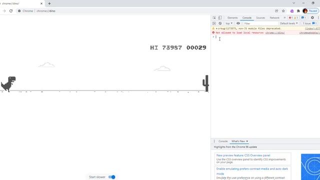 chrome Dino speed run смотреть онлайн