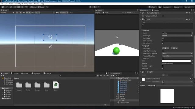 How to Make Simple 3D Game in 2022 Using Unity (06 Score UI) смотреть онлайн