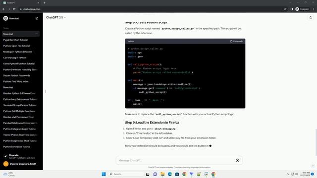 How can I make a simple firefox extension which can call a python script смотреть онлайн