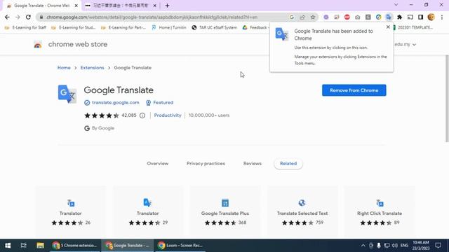 Google Translate Extension (Google Chrome) смотреть онлайн