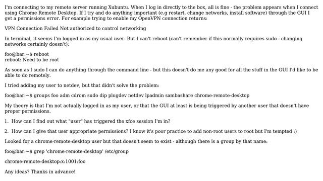 Can't change any system settings via Chrome Remote Desktop on Xubuntu смотреть онлайн