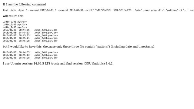 Ubuntu: find grep exec, result смотреть онлайн