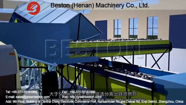 Beston Municipal Solid Waste Sorting Machine Working Process-3D Animation смотреть онлайн