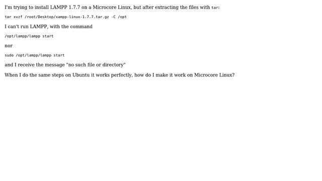 How do I run LAMPP on Microcore Linux? смотреть онлайн
