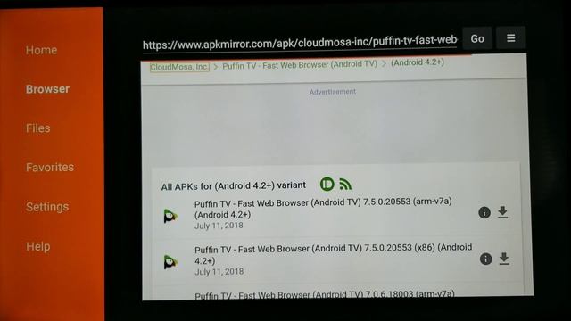 Puffin Tv Browser Installed On Firestick