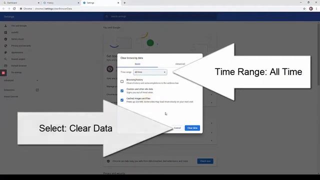 Clearing Cache & Cookies in Chrome смотреть онлайн