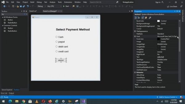 How to add Radio Button in Visual Studio C#