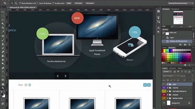 Converting an eCommerce PSD to HTML & CSS Part 1 смотреть онлайн
