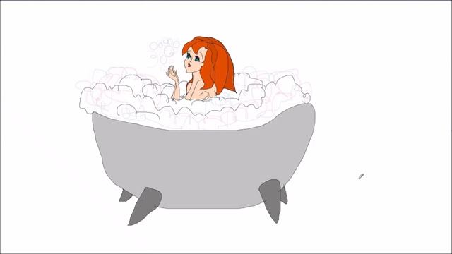 Ariel The Little Mermaid bathes in the bath. Disney princesses. I draw funny Princess pictures смотреть онлайн