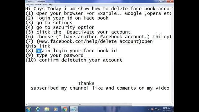 How to Delete Facebook Account Permanently 2016/2017 смотреть онлайн