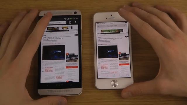 HTC One vs. iPhone 5 iOS 7 - Browser Speed Comparison Review смотреть онлайн