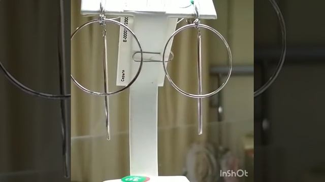 Серьги Модная геометрия серебро + родий смотреть онлайн