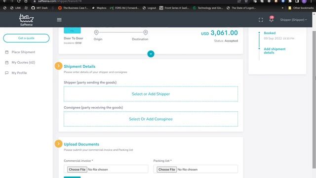 Saffeena your fully integrated ocean freight logistic platform Google Chrome 2022 09 09 15 24 1 смотреть онлайн