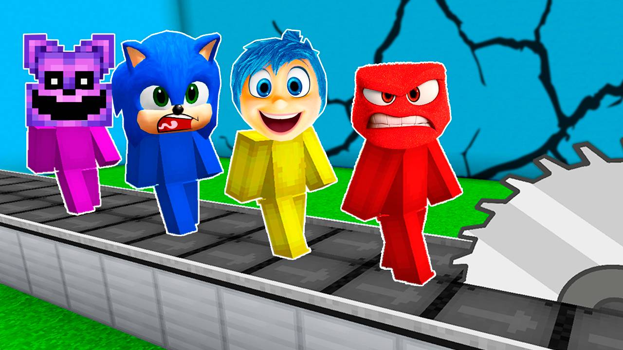 КАК МНЕ УСПЕТЬ ИХ СПАСТИ КАТНЭП СОНИК РАДОСТЬ ГНЕВ ГОЛОВОЛОМКА в МАЙНКРАФТ? смотреть онлайн