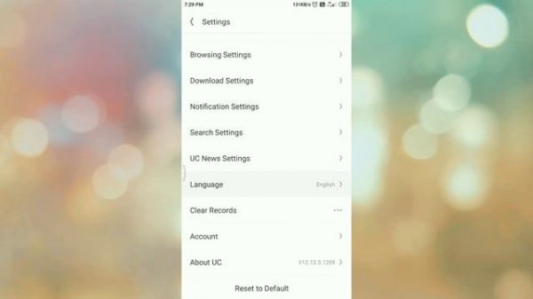 How to change language in UC browser ?