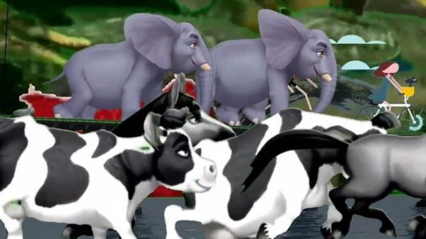 animal stampede video animation dinosaurs zoo safari cow elephant monkey horse