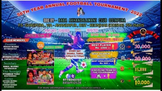 NEW HIGHLIGHT FOOTBALL GAME/JATRA SONAMANI OPERA/OSTAPURA,GHASIPURA,KJR,ODISHA смотреть онлайн
