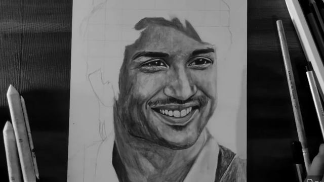 Shushant singh Rajput sketch for art competition part 4 смотреть онлайн