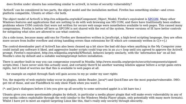 Ubuntu: Does Firefox have something similar to ActiveX in terms of security vulnerabilities? смотреть онлайн