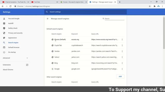 How to Remove Ecosia Search Engine in Google Chrome Browser смотреть онлайн