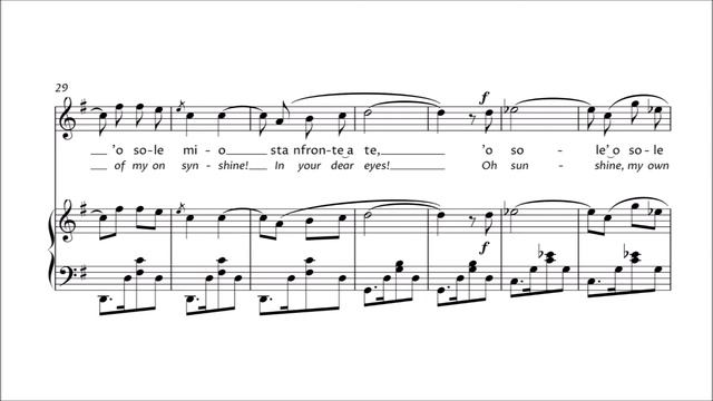 Karaoke Opera: O Sole Mio (Di Capua) Full Vocal Version With Printed Music