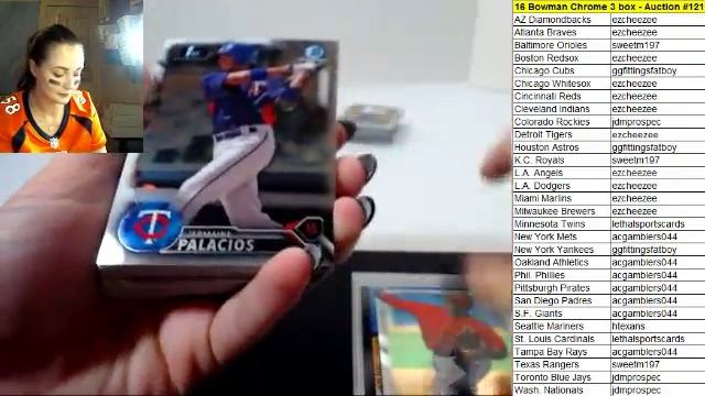 #121 - 2016 Bowman Chrome 3 box auction смотреть онлайн