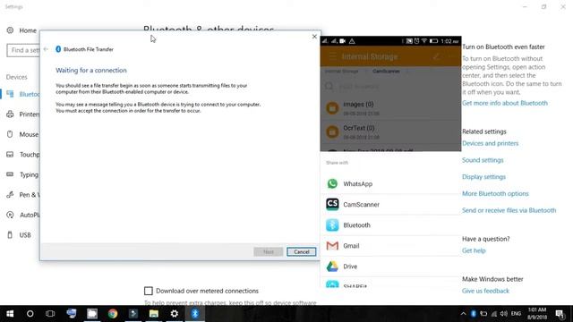 How to Send Files From Mobile to Laptop Via Bluetooth in Windows 10 смотреть онлайн