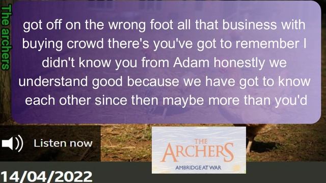 Episode of 14 04 2022 The Archers with Subtitles Soap Opera BBC Learn English by listening смотреть онлайн