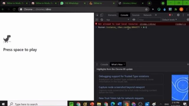 Chrome Dino cheats : God Mode , Super speed etc . смотреть онлайн