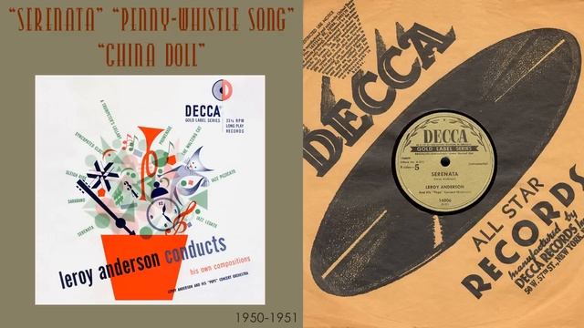 1950, Leroy Anderson selections, Serenata, China Doll, Penny Whistle Song, HD 78rpm смотреть онлайн