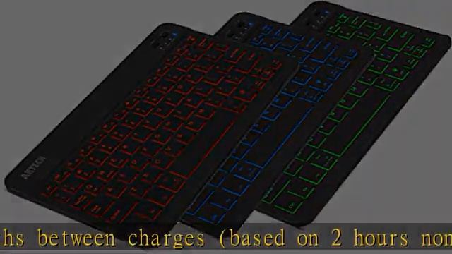 Arteck HB030B Universal Slim Portable Wireless Bluetooth 3.0 7-Colors Backlit Keyboard with Built i смотреть онлайн