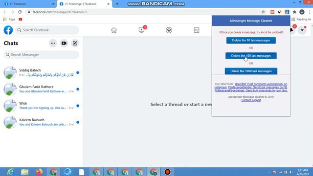Delete All Facebook Messenger Messages in One Click 2021 / Delete All Messenger Message at once смотреть онлайн