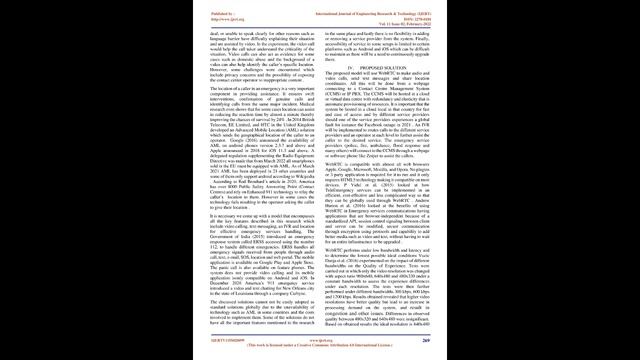 A Survey Study on A Model for Effective National Emergency Services Management using WebRTC....... смотреть онлайн