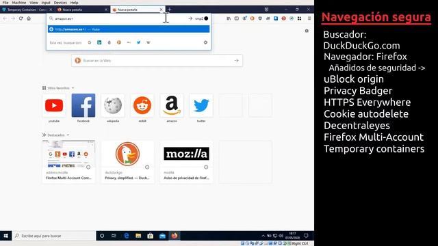 Parte 1: Navegacion segura en internet - Firefox, DuckDuckGo y plugins смотреть онлайн