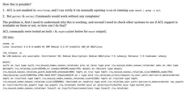 Unix & Linux: ACL is NOT enabled but it's working смотреть онлайн