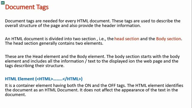 HTML | Class 6 Computer | Document Tags | Head section | Body Section | By Sapna смотреть онлайн