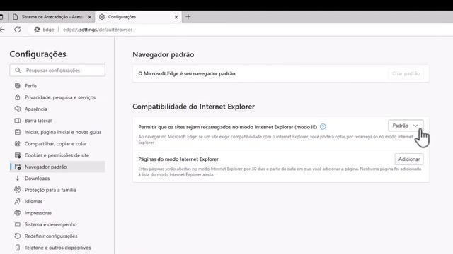 Ativando o modo Internet Explorer no Microsoft Edge - Site recadastramento empresa da ANVISA смотреть онлайн