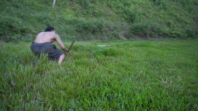 Primitive Life - Brave Girl Meet Big Snake attack - Skills Catch Big Snake by hand смотреть онлайн