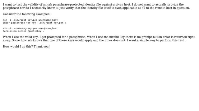 Unix & Linux: How to verify an ssh key is valid for a given a host? смотреть онлайн