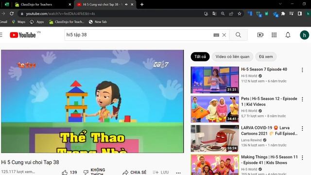 Hi 5 Cung vui choi Tap 38 YouTube Google Chrome 2022 05 27 20 32 44 смотреть онлайн