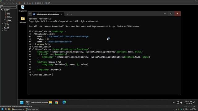 PowerShell: Disable Microsoft Edge Hubs side bar смотреть онлайн