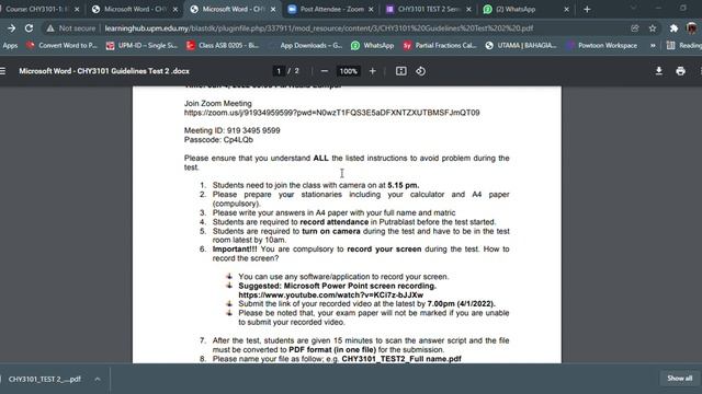 Microsoft Word CHY3101 Sem1 20212022 Test 2 Questions doc Google Chrome 2022 01 04 18 39 48 смотреть онлайн