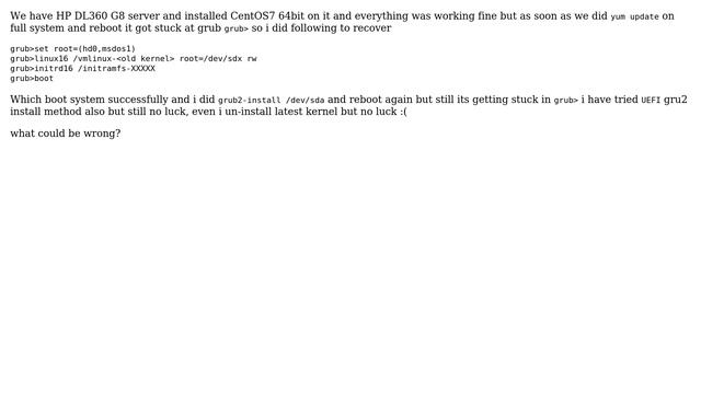 Unix & Linux: CentOS7 kernel upgrade corrupt grub смотреть онлайн