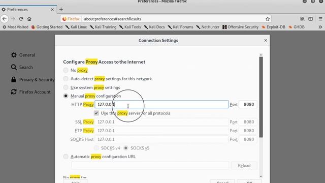 SETUP PROXY IN MOZZILA BROWSER Kali Linux смотреть онлайн