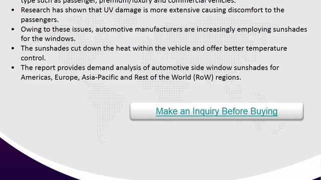 Automotive Side Window Sunshades Market Share,Size,Forecast & Trends 2021 смотреть онлайн