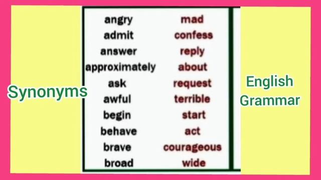 # Synonyms in English Grammar. смотреть онлайн